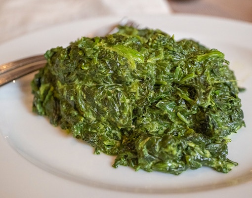 Creole Creamed Spinach served on Steamboat Natchez Dinner Cruise in New Orleans.