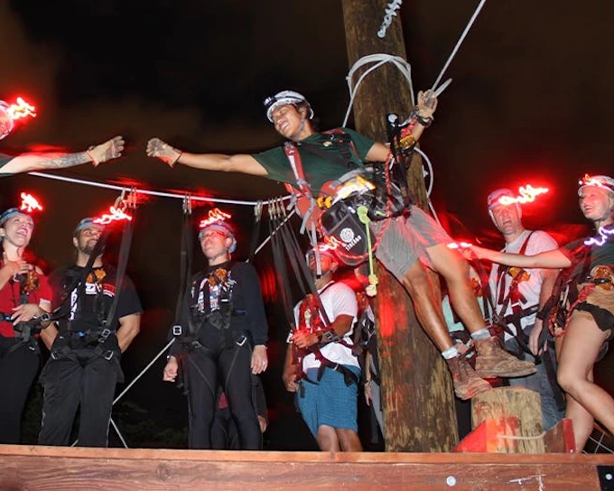 Night Zipline Adventure with Campfire S'mores