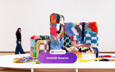 Colorful abstract art installation at Stedelijk Museum, Amsterdam.
