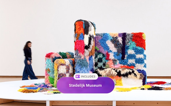 Colorful abstract art installation at Stedelijk Museum, Amsterdam.