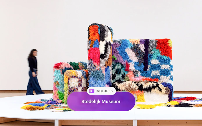 Colorful abstract art installation at Stedelijk Museum, Amsterdam.
