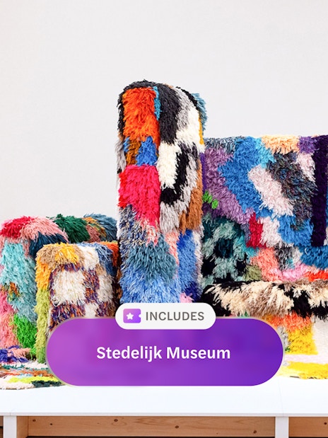 Colorful abstract art installation at Stedelijk Museum, Amsterdam.