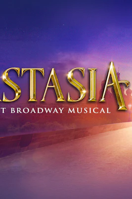 Anastasia musical poster with woman running towards Eiffel Tower, Brisbane.