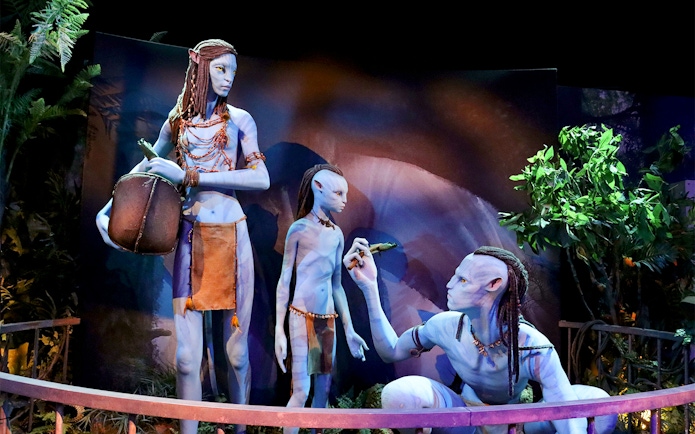 Na'vi figures in Pandora - The World of Avatar, Walt Disney World, Orlando.