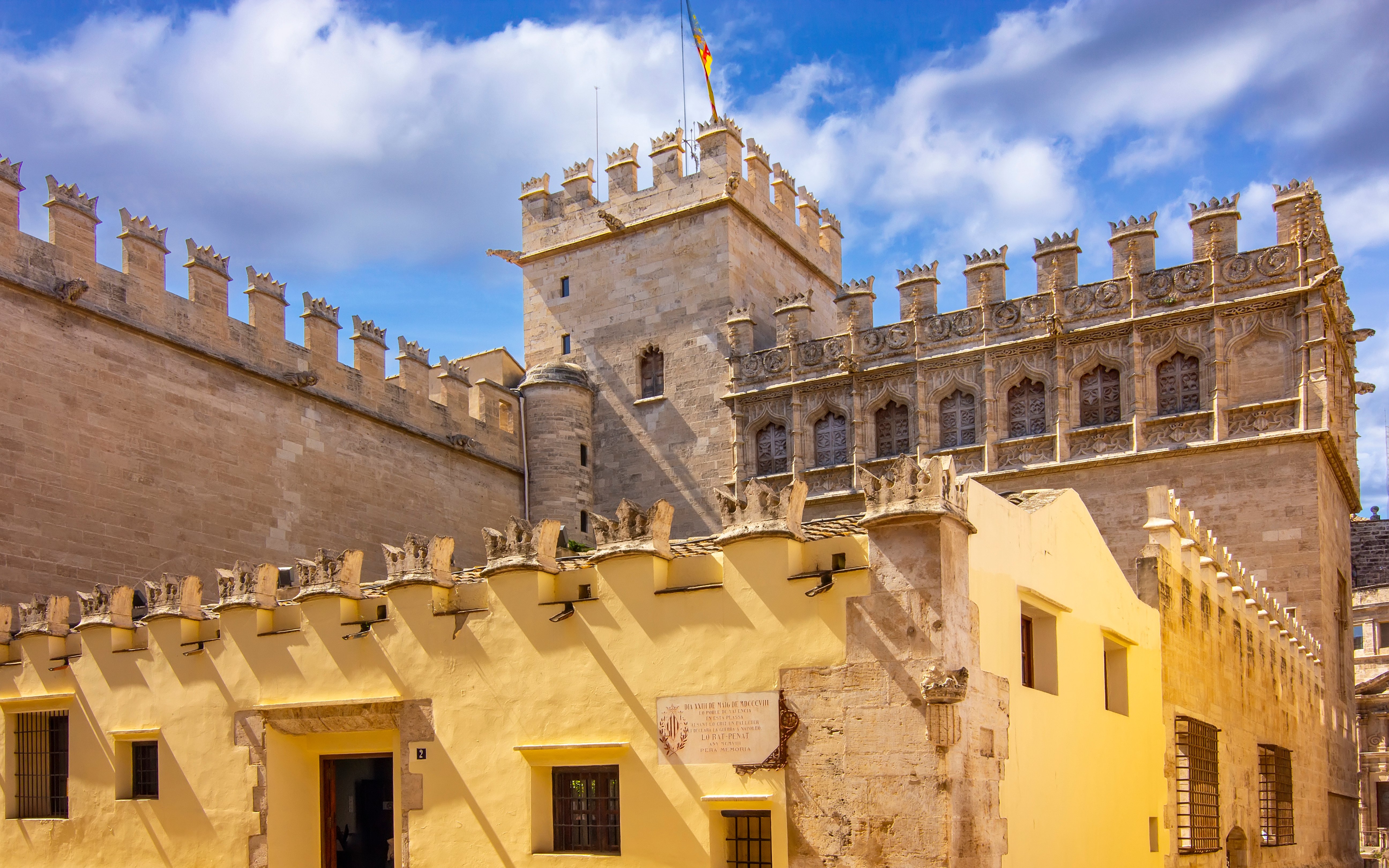 The Lonja de la Seda is a Gothic-style civil building in Valencia, Spain - exterior