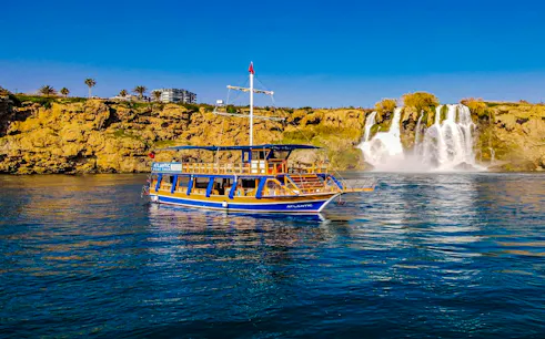 passeio de barco pela costa de antalya até as cachoeiras de duden e a praia de lara, com almoço e refrigerantes-1