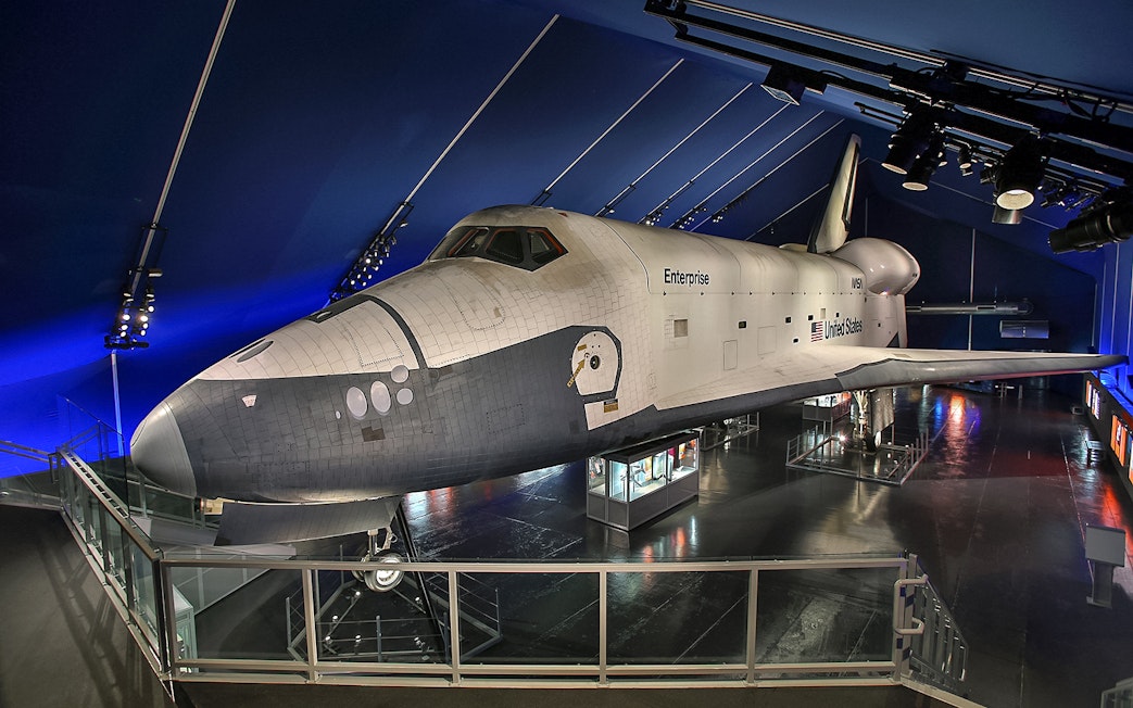 Space shuttle Enterprise displayed at Intrepid Museum, New York City.