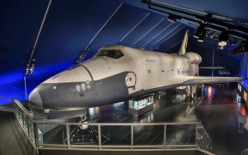 Space shuttle Enterprise displayed at Intrepid Museum, New York City.