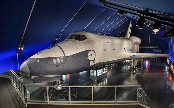 Space shuttle Enterprise displayed at Intrepid Museum, New York City.