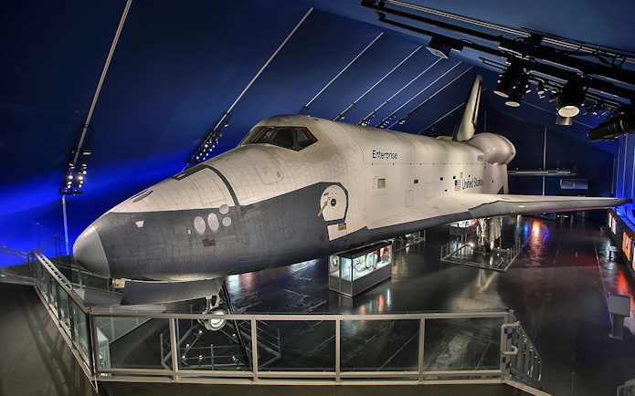 Space shuttle Enterprise displayed at Intrepid Museum, New York City.