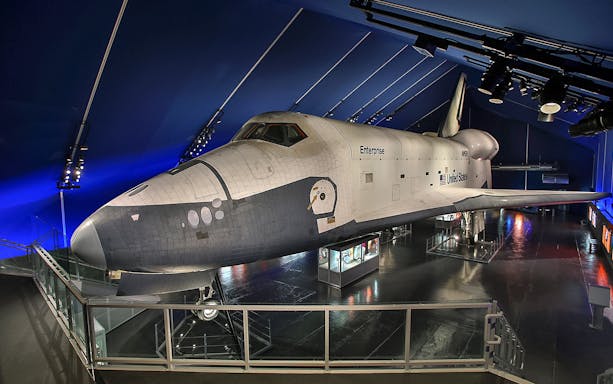 Space shuttle Enterprise displayed at Intrepid Museum, New York City.