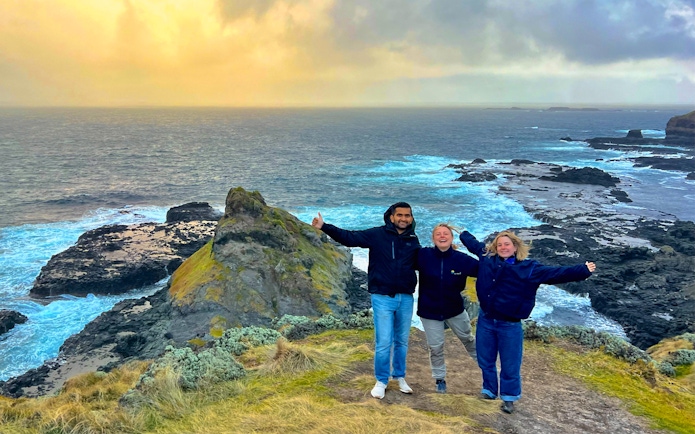 Tourists enjoying the scenic view at Nobbies, Phillip Island.