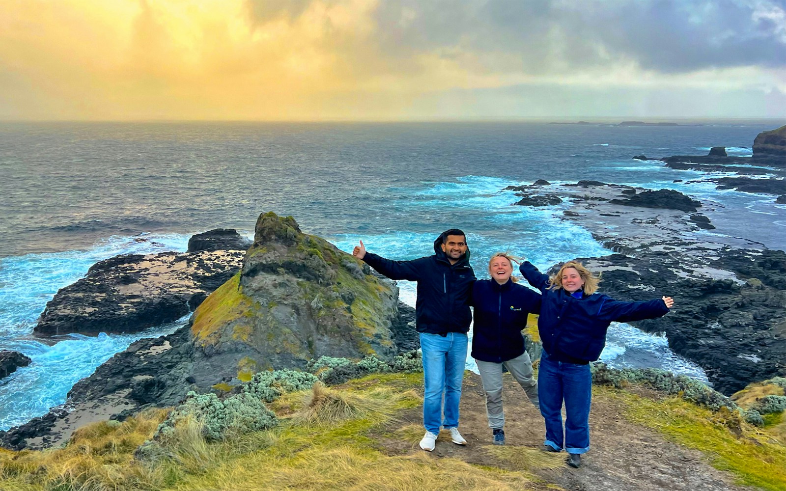 Tourists enjoying the scenic view at Nobbies, Phillip Island.