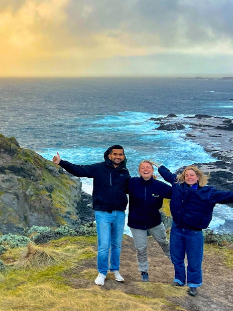Tourists enjoying the scenic view at Nobbies, Phillip Island.