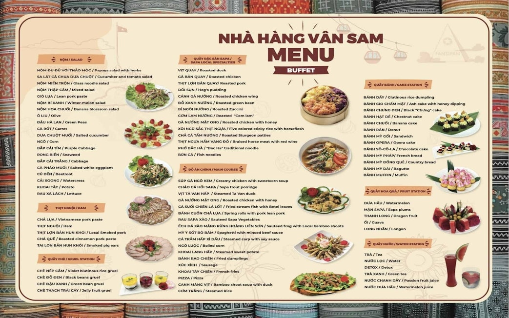 Van Sam Buffet menu