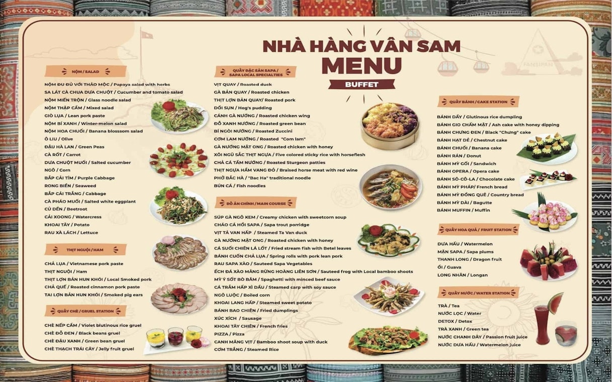 Van Sam Buffet menu
