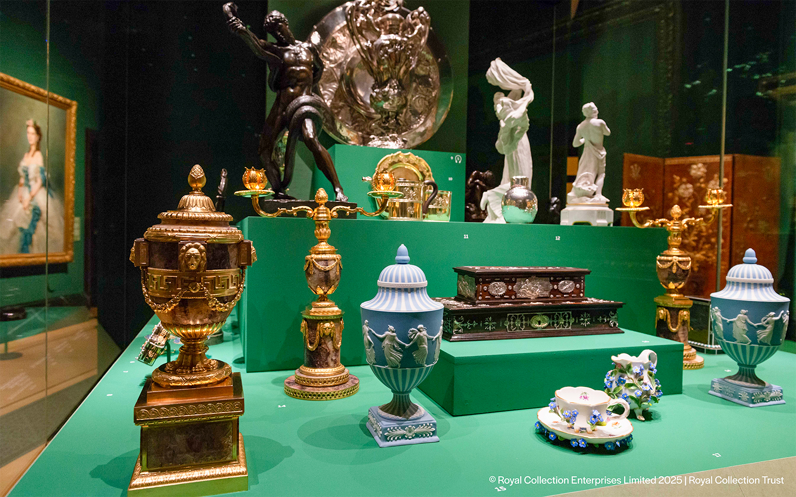 Decorative artifacts displayed at The Edwardians Age of Elegance Exhibition, Kings Gallery, Buckingham Palace.