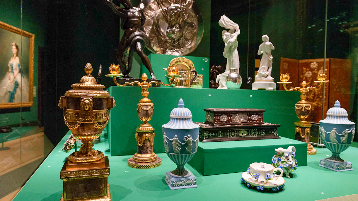 Decorative artifacts displayed at The Edwardians Age of Elegance Exhibition, Kings Gallery, Buckingham Palace.