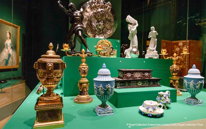 Decorative artifacts displayed at The Edwardians Age of Elegance Exhibition, Kings Gallery, Buckingham Palace.