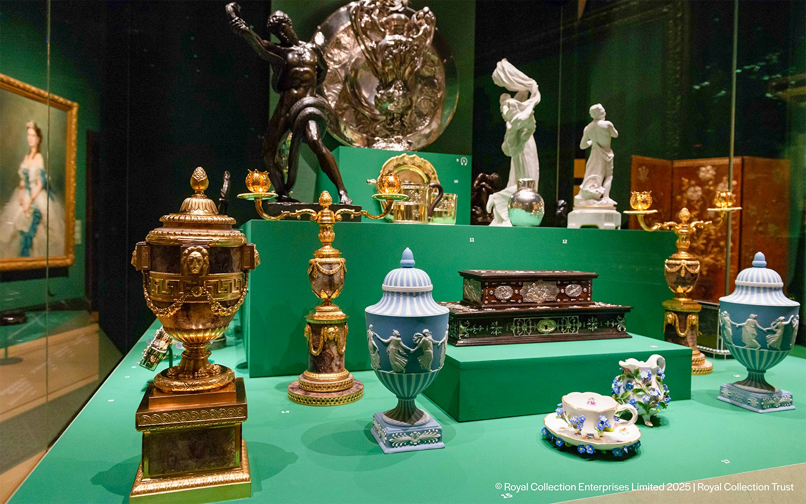 Decorative artifacts displayed at The Edwardians Age of Elegance Exhibition, Kings Gallery, Buckingham Palace.