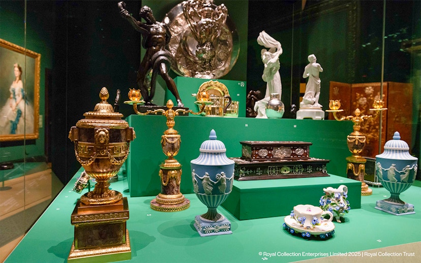 Decorative artifacts displayed at The Edwardians Age of Elegance Exhibition, Kings Gallery, Buckingham Palace.