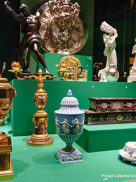 Decorative artifacts displayed at The Edwardians Age of Elegance Exhibition, Kings Gallery, Buckingham Palace.