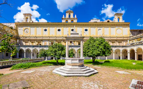 Courtyard of Certosa di San Martino during Pedamentina trek in Naples.