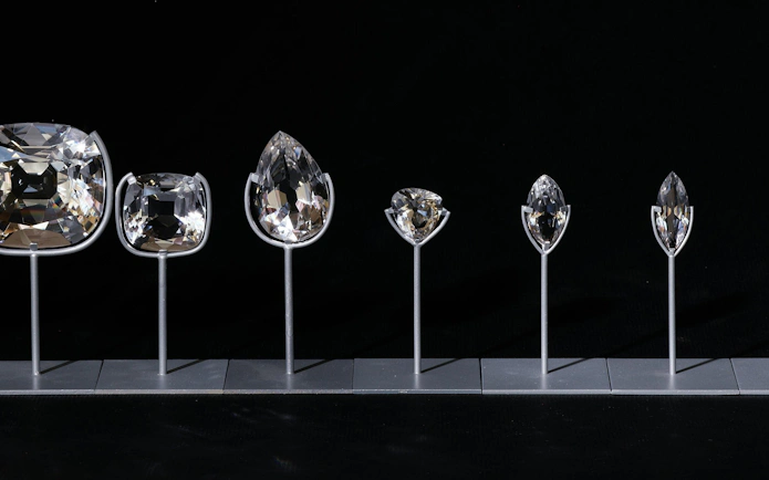 Diamonds on display at Stichting Diamant Museum Amsterdam.