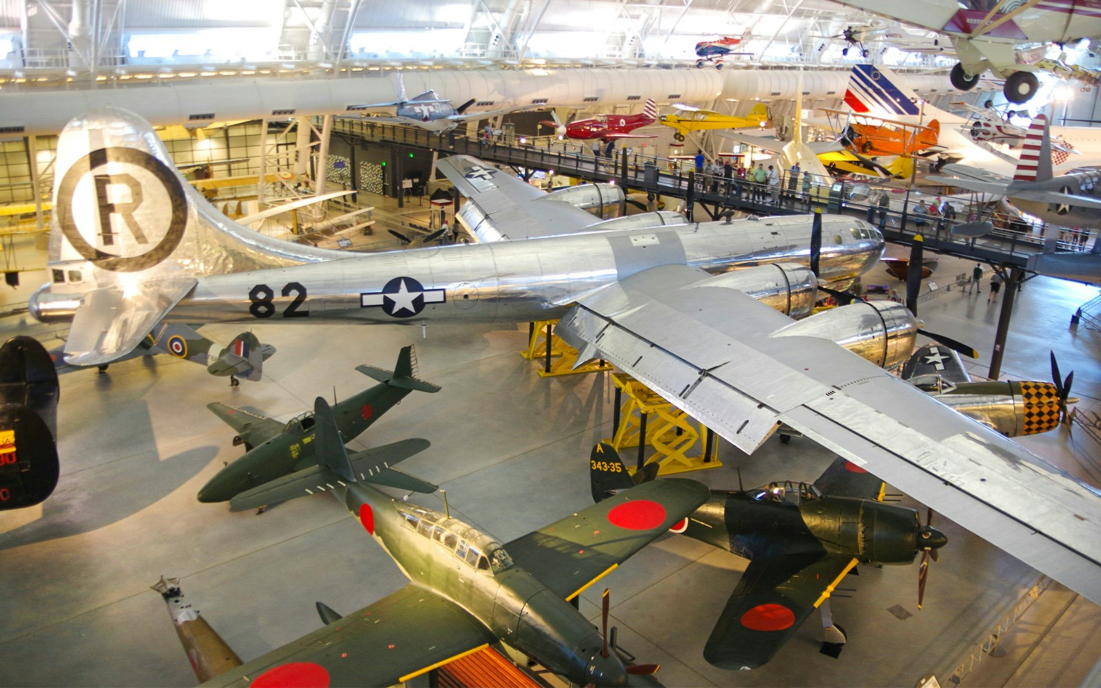 Boeing Milestones of Flight Hall with historic aircraft displays at Smithsonian National Air and Space Museum, Washington, DC.