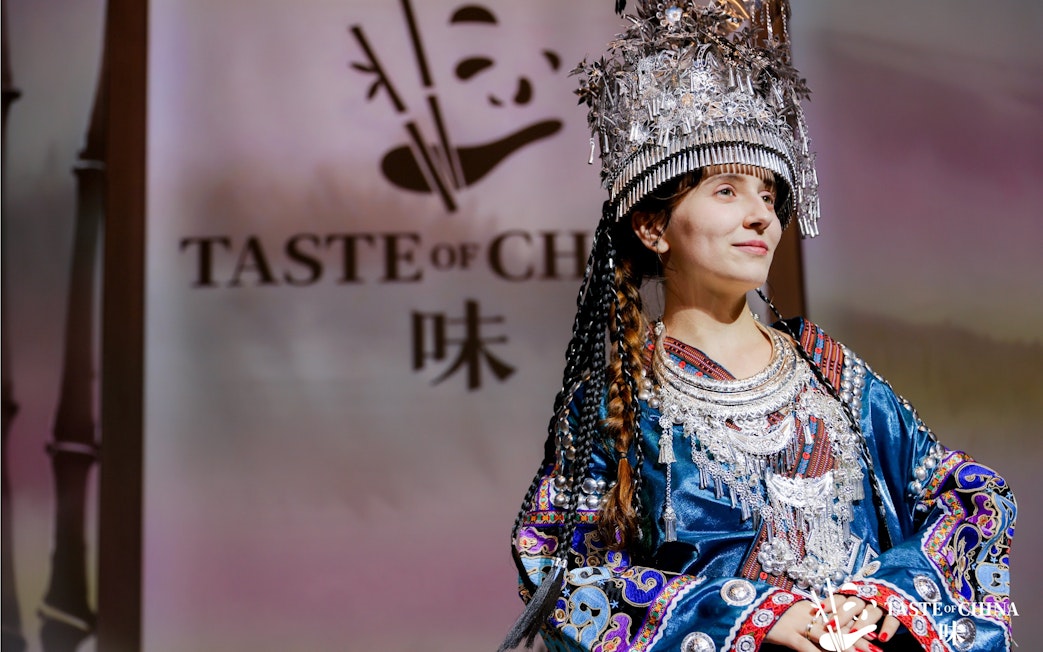 Traditional Chinese attire at "Taste of China" restaurant, Shanghai.