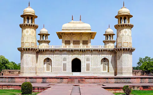 Baby Taj in Agra, intricate marble facade, part of Taj Mahal, Agra Fort & Baby Taj day trip.