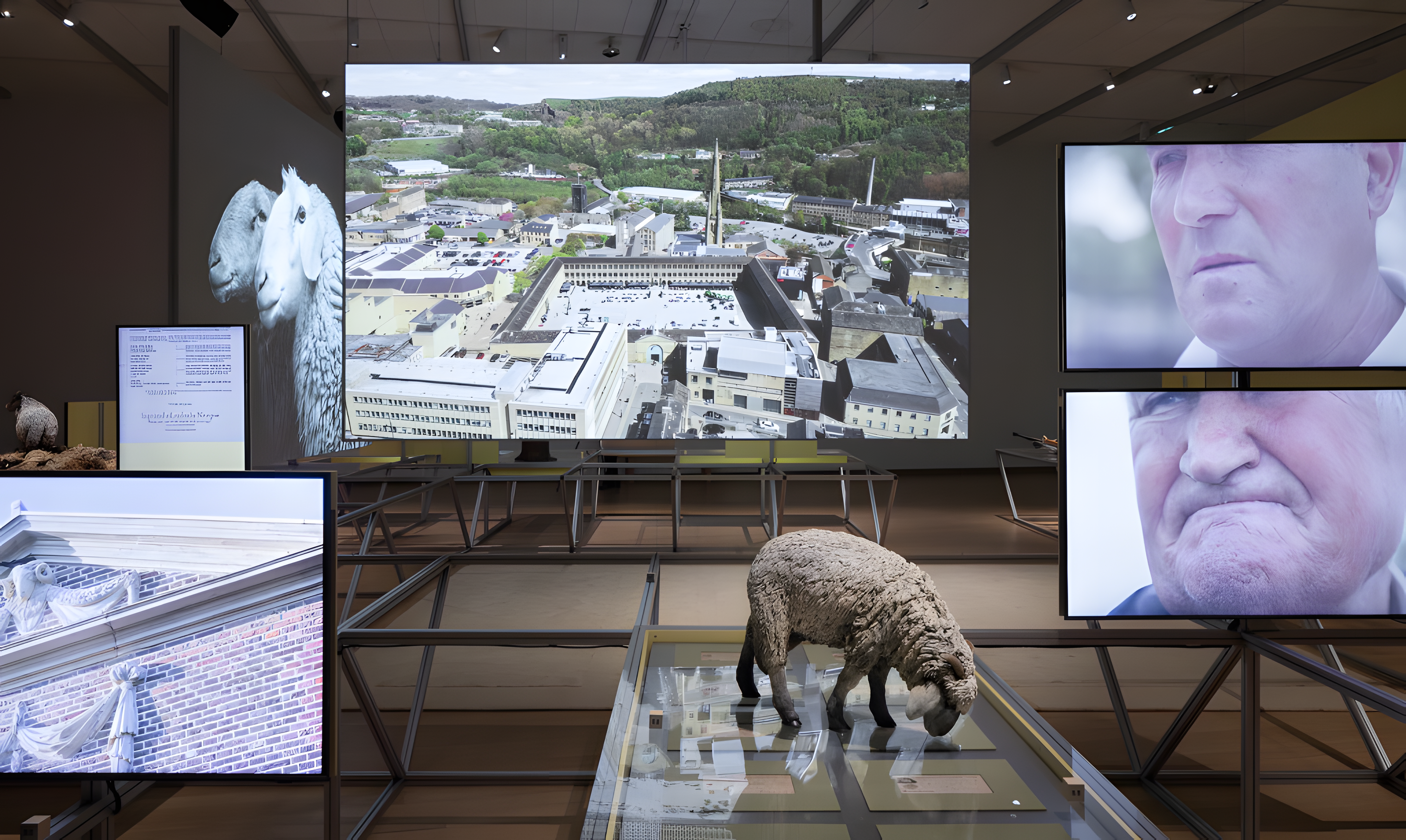 Formafantasma exhibit at Stedelijk Museum, Amsterdam, showcasing Oltre Terra installation.