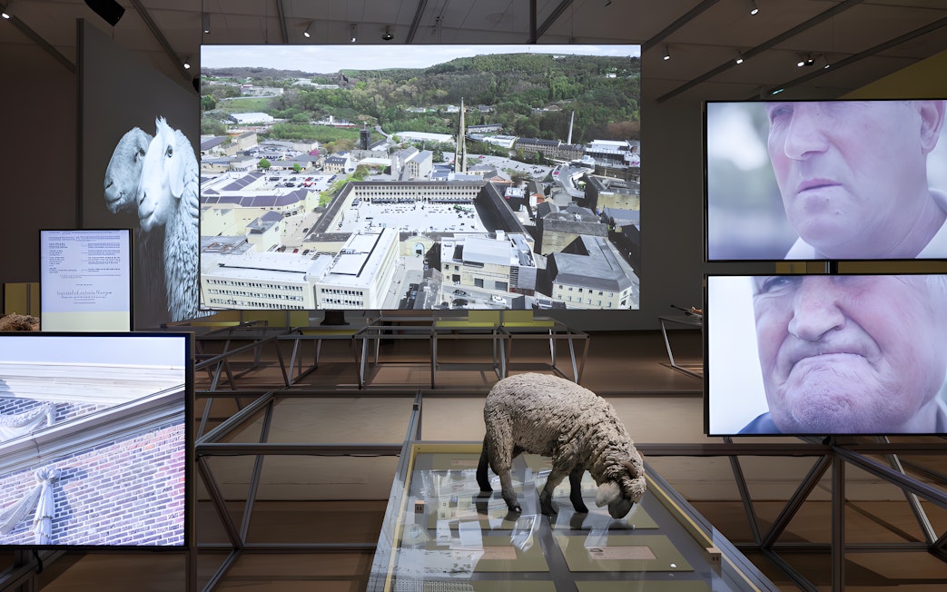 Formafantasma exhibit at Stedelijk Museum, Amsterdam, showcasing Oltre Terra installation.