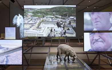 Formafantasma exhibit at Stedelijk Museum, Amsterdam, showcasing Oltre Terra installation.