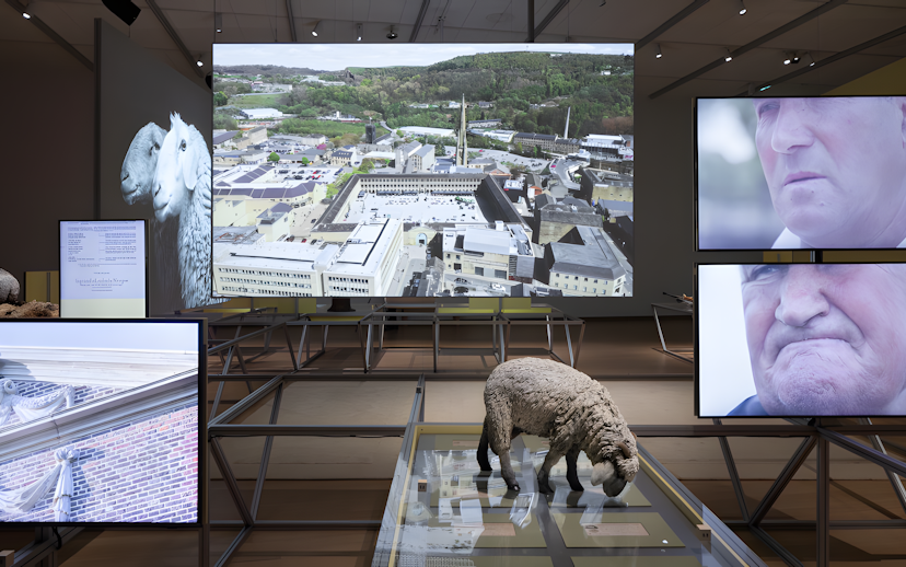 Formafantasma exhibit at Stedelijk Museum, Amsterdam, showcasing Oltre Terra installation.