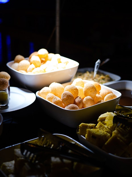 Indian snacks and dishes served on a Dubai Marina luxury dhow cruise.