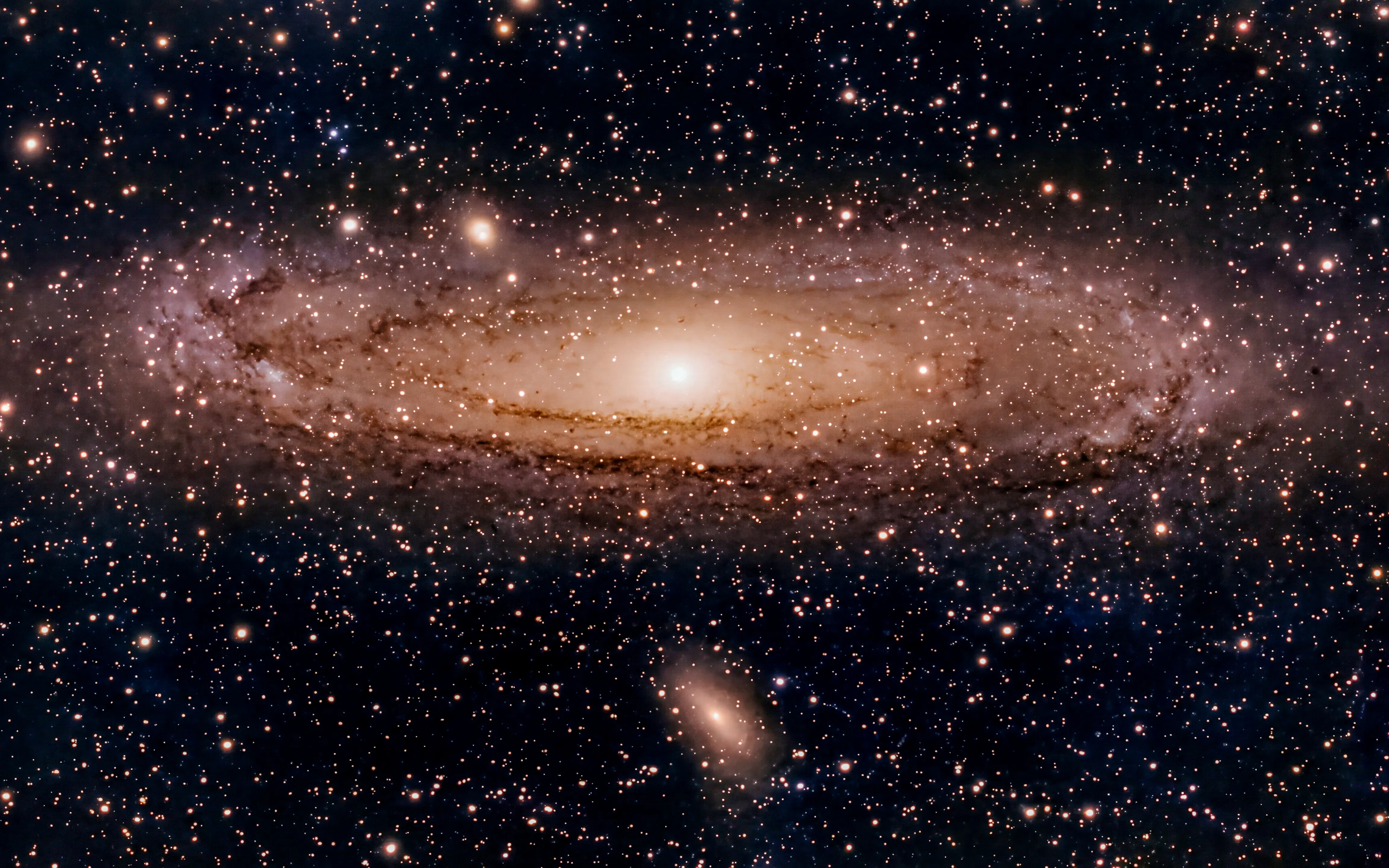 Andromeda galaxy viewed through telescope on Northern Lights Photography Tour.