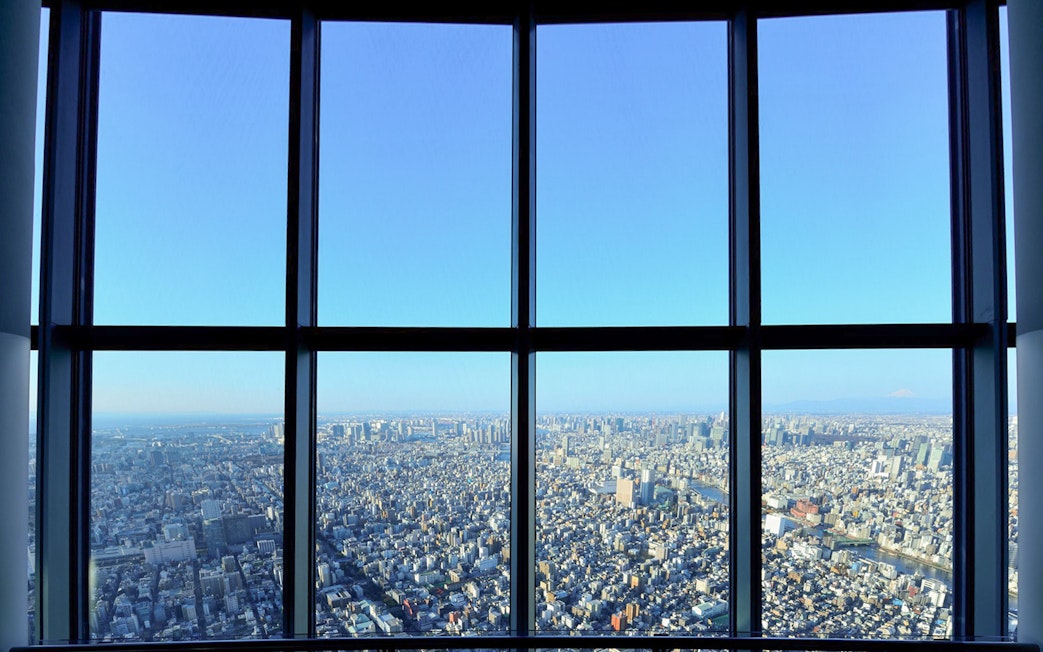 View of Tokyo cityscape from Tokyo Skytree observation deck.