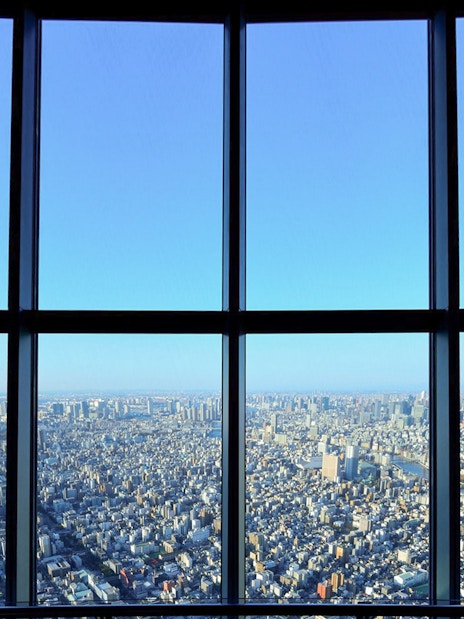 View of Tokyo cityscape from Tokyo Skytree observation deck.
