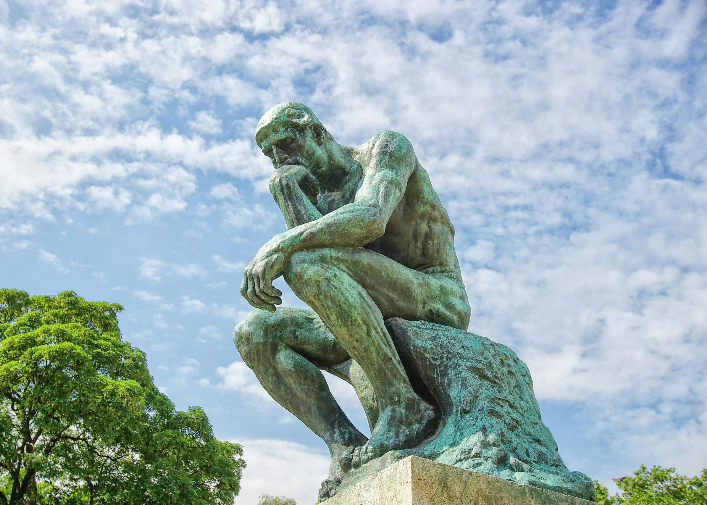 Rodin's The Thinker sculpture at the Metropolitan Museum of Art, New York City.