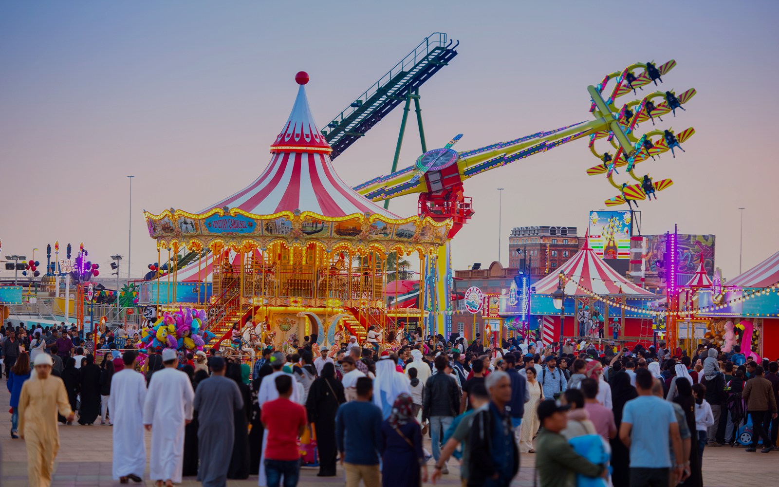 Exterior view of the rides at Global village Dubai