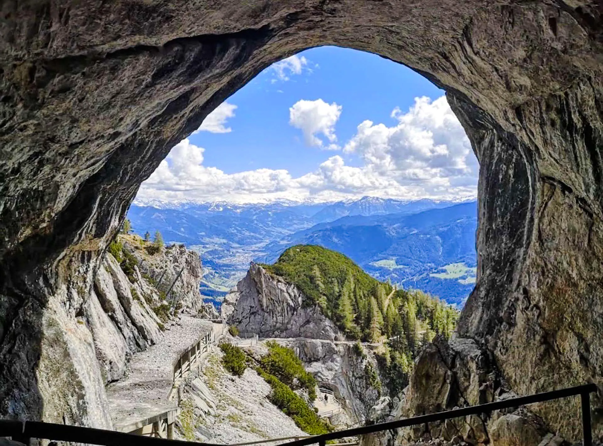 Werfen Ice Caves entrance with mountain view, Salzburg private trip.