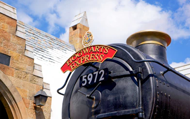Hogwarts Express at Hogsmeade station, The Wizarding World of Harry Potter, Universal Orlando.