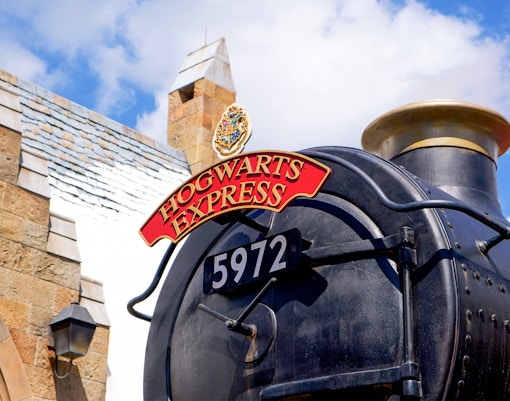 Hogwarts Express at Hogsmeade station, The Wizarding World of Harry Potter, Universal Orlando.