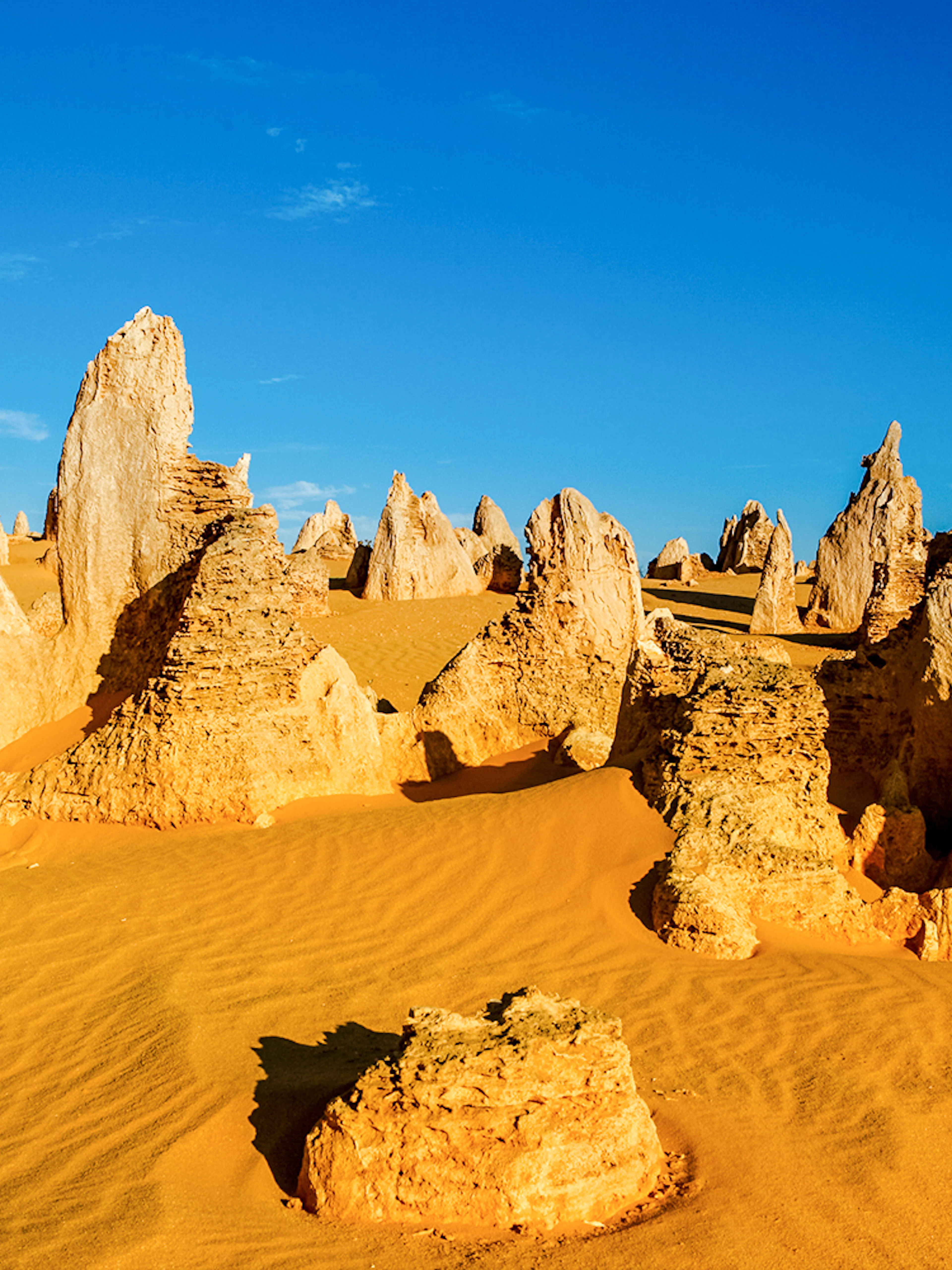 Limestone formations in Pinnacles Desert, Nambung National Park, Western Australia.