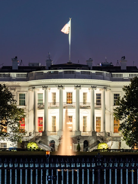 The White House illuminated at night, Washington D.C.