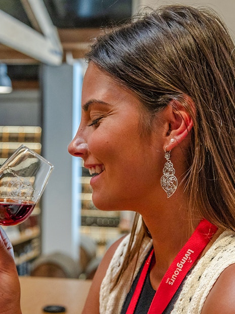 Guide tasting wine during Douro Tour from Porto.