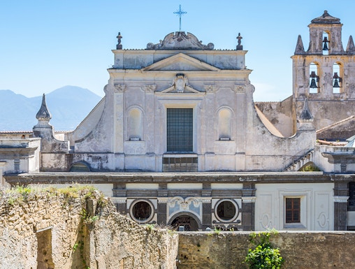 Castel Sant'Elmo facade with historic architecture in Naples, Italy.
