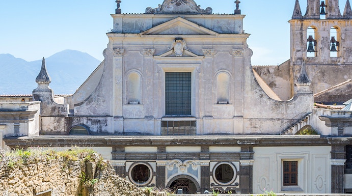 Castel Sant'Elmo facade with historic architecture in Naples, Italy.