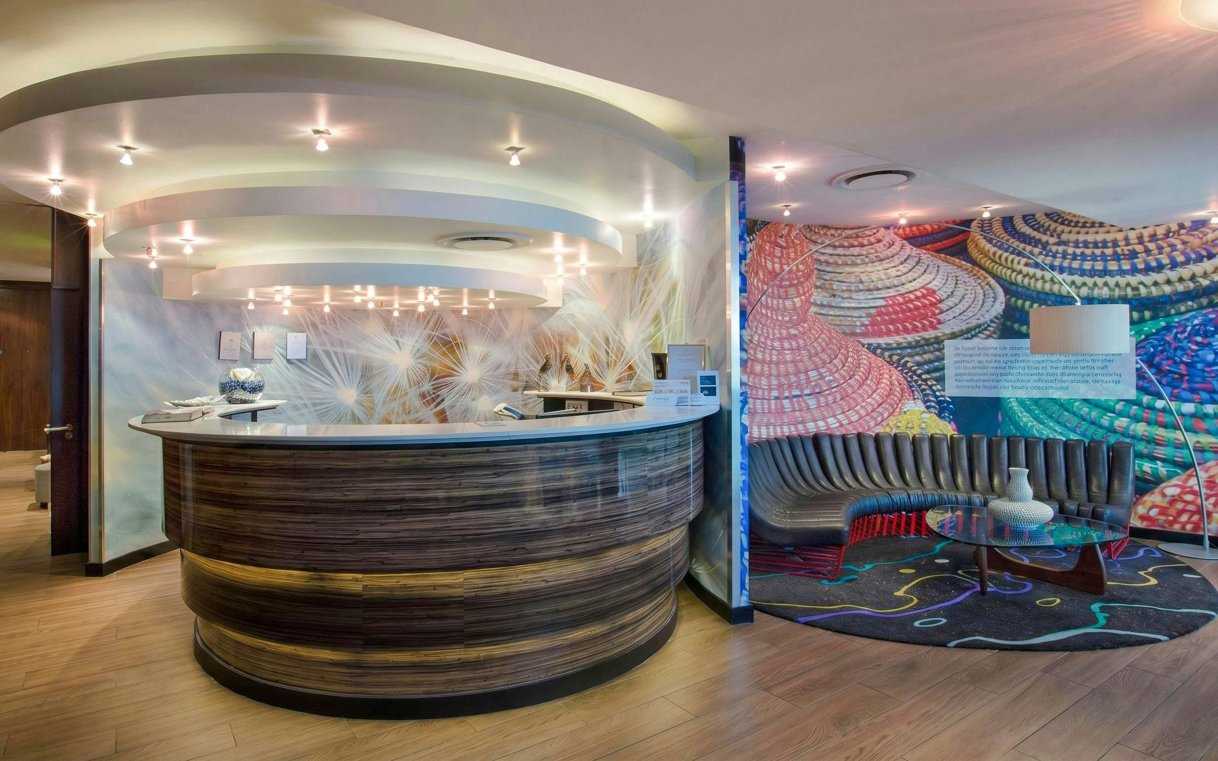 Shongololo Lounge reception area with modern decor at O. R. Tambo International Airport Terminal A, Johannesburg.